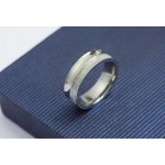 Brushed 6mm Titanium & Silver Ring