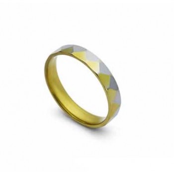 4mm Titanium Gold & Silver Ring