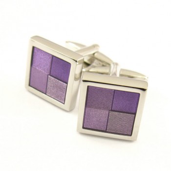Titanium and Purple Square Funky Cufflinks C-579