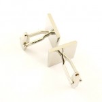 Titanium and Black IP Plated Leaf Square Cufflinks C-583