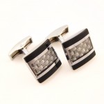 Titanium and Carbon Fibre Knitting Pattern Cufflinks C-680