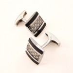 Titanium and Carbon Fibre Knitting Pattern Cufflinks C-680