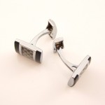 Titanium and Carbon Fibre Knitting Pattern Cufflinks C-680