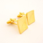 Titanium and Golden IP Plated Concave Square Cufflinks C-215