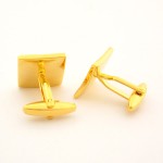 Titanium and Golden IP Plated Concave Square Cufflinks C-215