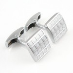 Titanium and White IP Plated Square Cufflinks C-301