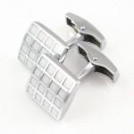 Titanium and White IP Plated Square Cufflinks C-301