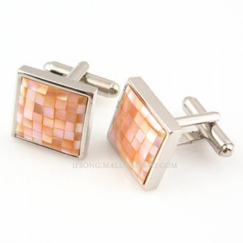 Titanium Pink Natural Shell Cufflinks C-371