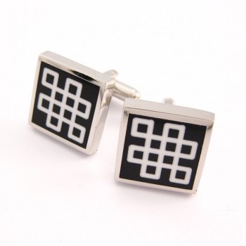 Classical Titanium Black Enamel Square Cufflinks C-765