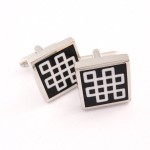 Classical Titanium Black Enamel Square Cufflinks C-765