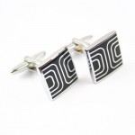 Titanium and Symmetry Black IP Plated Cufflinks C-510