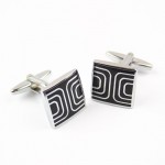 Titanium and Symmetry Black IP Plated Cufflinks C-510