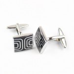 Titanium and Symmetry Black IP Plated Cufflinks C-510