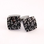 Titanium and Black IP Plated Number Square Cufflinks C-839