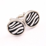 Titanium Zebras Round Cufflinks C-766