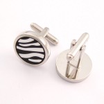 Titanium Zebras Round Cufflinks C-766