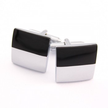 Titanium and Black Plated Square Cufflinks C-725