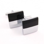 Titanium and Black Plated Square Cufflinks C-725