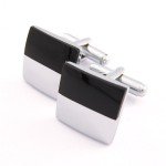 Titanium and Black Plated Square Cufflinks C-725