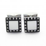 Titanium and Black IP Plated Cufflinks with Diamonds C-1179