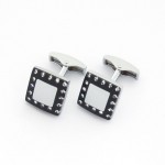 Titanium and Black IP Plated Cufflinks with Diamonds C-1179