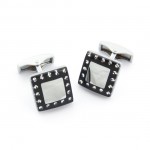 Titanium and Black IP Plated Cufflinks with Diamonds C-1179