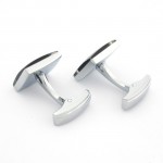 Titanium and Black IP Plated Cufflinks with Diamonds C-1179