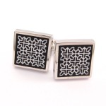 Classical Titanium Auspicious Flower Cufflinks C-762