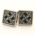 Titanium and Black IP Plated Square Cufflinks C-1002