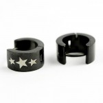 Black Titanium Pentagram Earrings