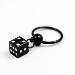 Black Titanium Dice Earrings