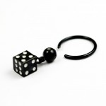 Black Titanium Dice Earrings