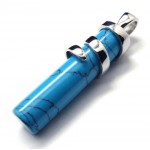 Fashion Blue Carnelian Titanium Pendant - Free Chain 17422