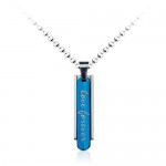 Fashion Mens Blue Titanium Pendant - Free Chain - Free Chain