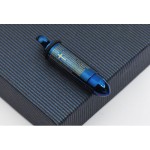 Cool Blue Mens Bullet Titanium Pendant - Free Chain