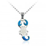 Blue Mens Scorpion-Like Fashion Titanium Pendant - Free Chain 
