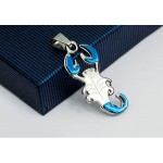 Blue Mens Scorpion-Like Fashion Titanium Pendant - Free Chain 