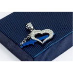 Stylish Mens Blue Titanium  Love Pendant - Free Chain