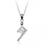 Simple And Stylish Silver Titanium Pendant - Free Chain