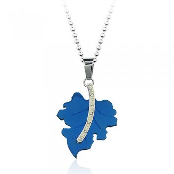 Maple Mens Leaf-Shaped Exquisite Titanium Pendant - Free Chain