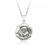 Beautiful Mens Rose-shaped Titanium Pendant - Free Chain