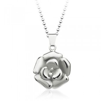 Beautiful Mens Rose-shaped Titanium Pendant - Free Chain