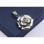 Beautiful Mens Rose-shaped Titanium Pendant - Free Chain