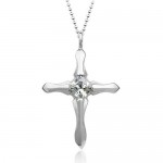 Stylish Mens Titanium Cross Pendant - Free Chain