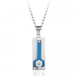 Calm Blue Titanium Pendant Mechanical - Free Chain