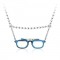 Popular Mens Glasses Shaped Titanium Pendant - Free Chain
