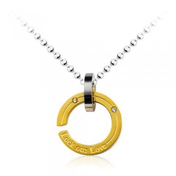 LOOK OUR LOVE Circle Titanium Pendant - Free Chain