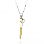 Gloden Scissor Fashion Titanium Pendant - Free Chain