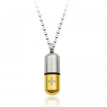 New style Golden Openable Capsule Titanium Pendant - Free Chain