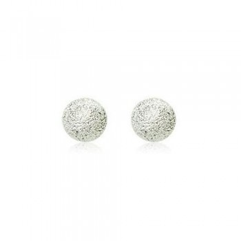 Spherical-Shaped Matte Titanium Earrings